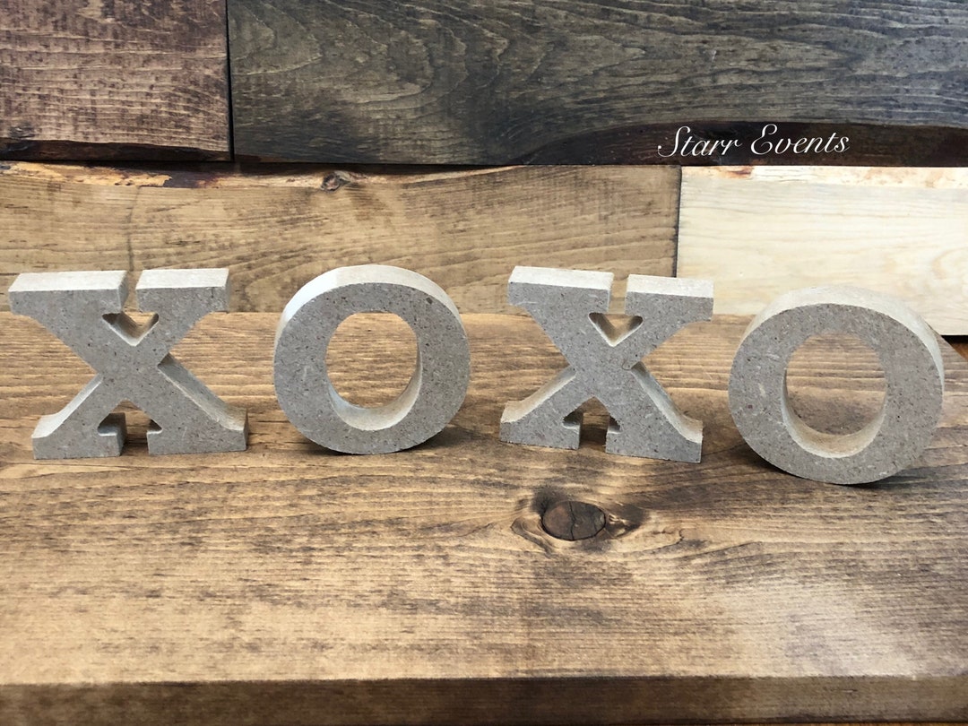 Valentine's Day Decor. DIY Unfinished XOXO. Unfinished XOXO Cutouts