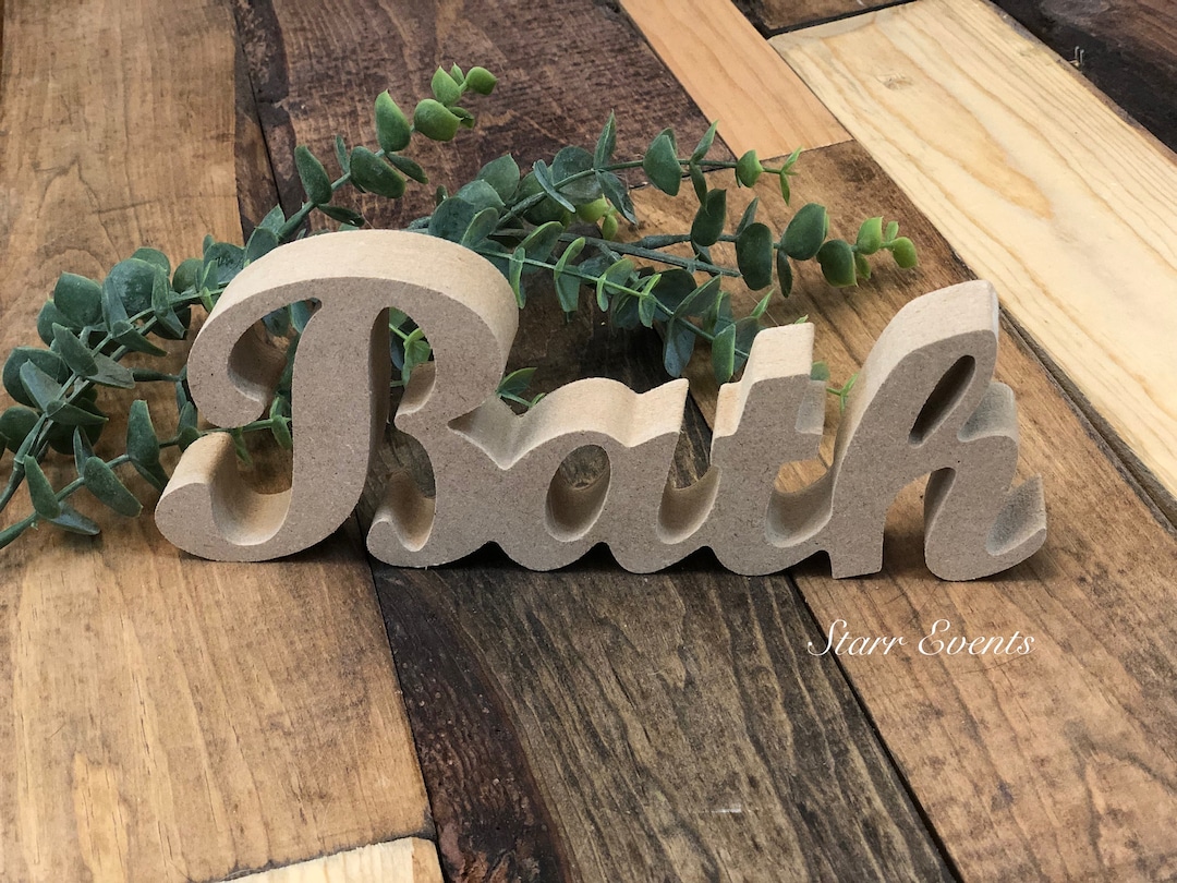 Bath Word Cutout. Bathroom Decor. DIY Unfinished Bath. Unfinished Tier ...