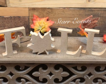 Fall word cutout. DIY Wood cutouts. Blank fall tier tray decor. DIY fall decor. Wooden fall letters. Fall letters with the A as a maple leaf