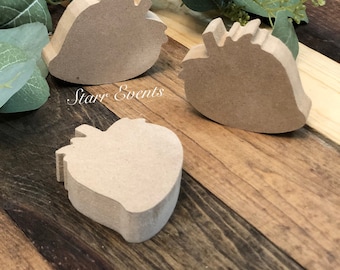 Summer decor. DIY Set of 3 Unfinished strawberries Tier tray strawberries Do it yourself summer craft ideas. Strawberry decor