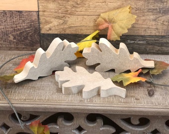 Fall leaf cut outs. Unfinished oak leaf cutouts Fall decor.  DIY Unfinished oak leaves. Tier tray leaves Do it yourself fall crafts.