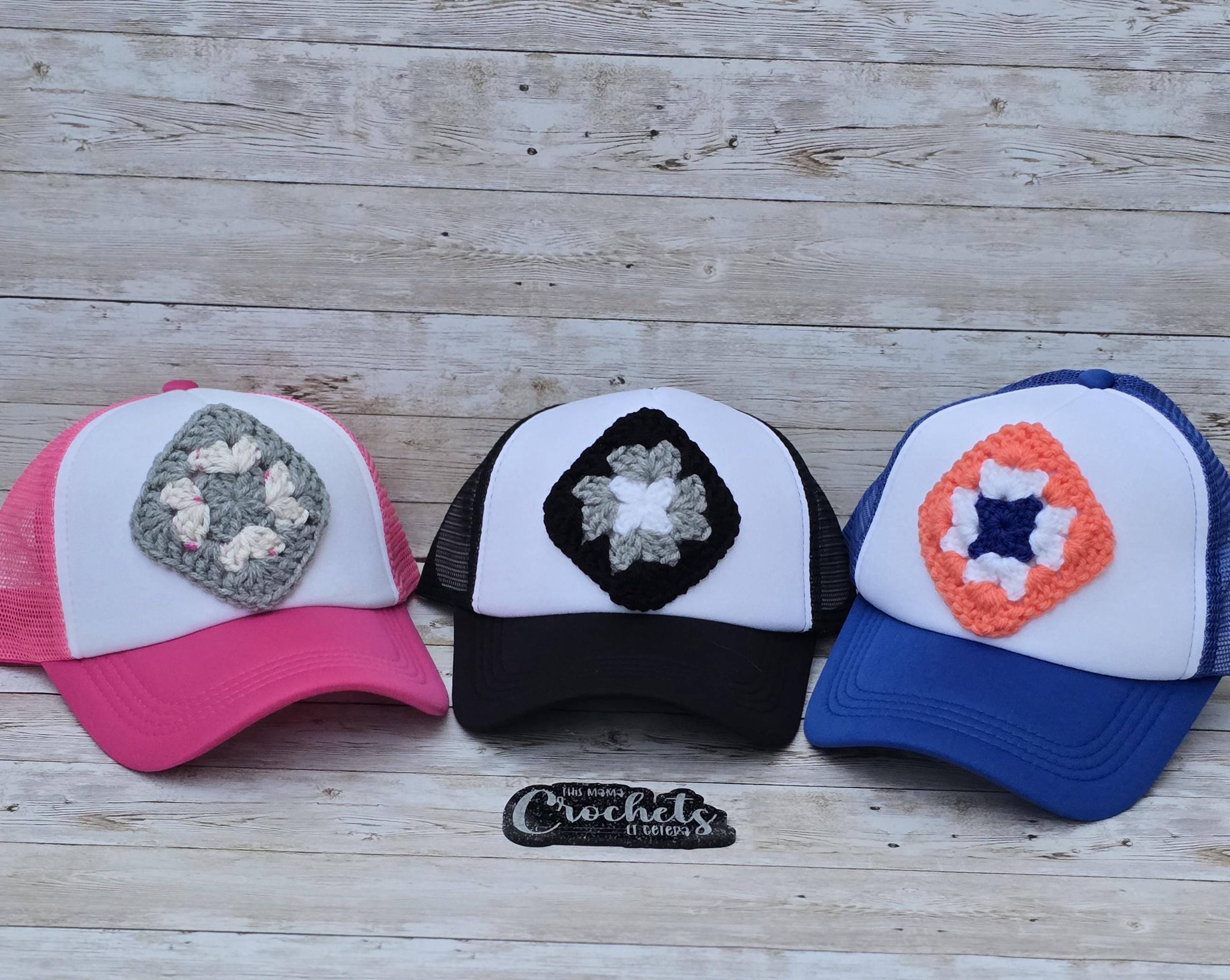 Hand Crocheted Granny Square Trucker Hat - Etsy