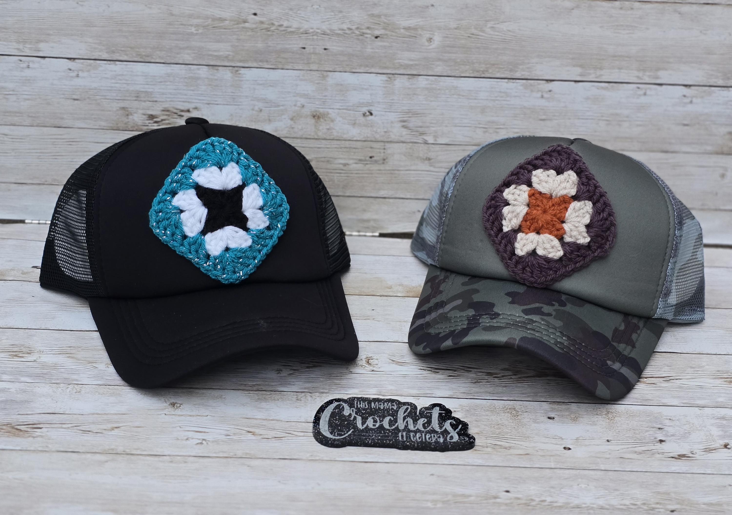 Hand Crocheted Granny Square Trucker Hat - Etsy