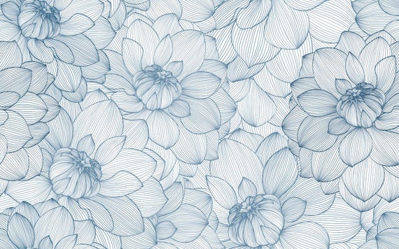 Floral Water Slide Decals for Polymer Clay, Blue Flowers (5.1x4") 11
