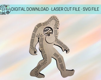 Sasquatch Cribbage Board Laser Cut File