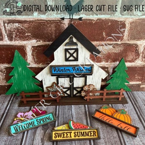 Interchangeable Barn SVG / Barn Decor / Seasons / Laser Cut File