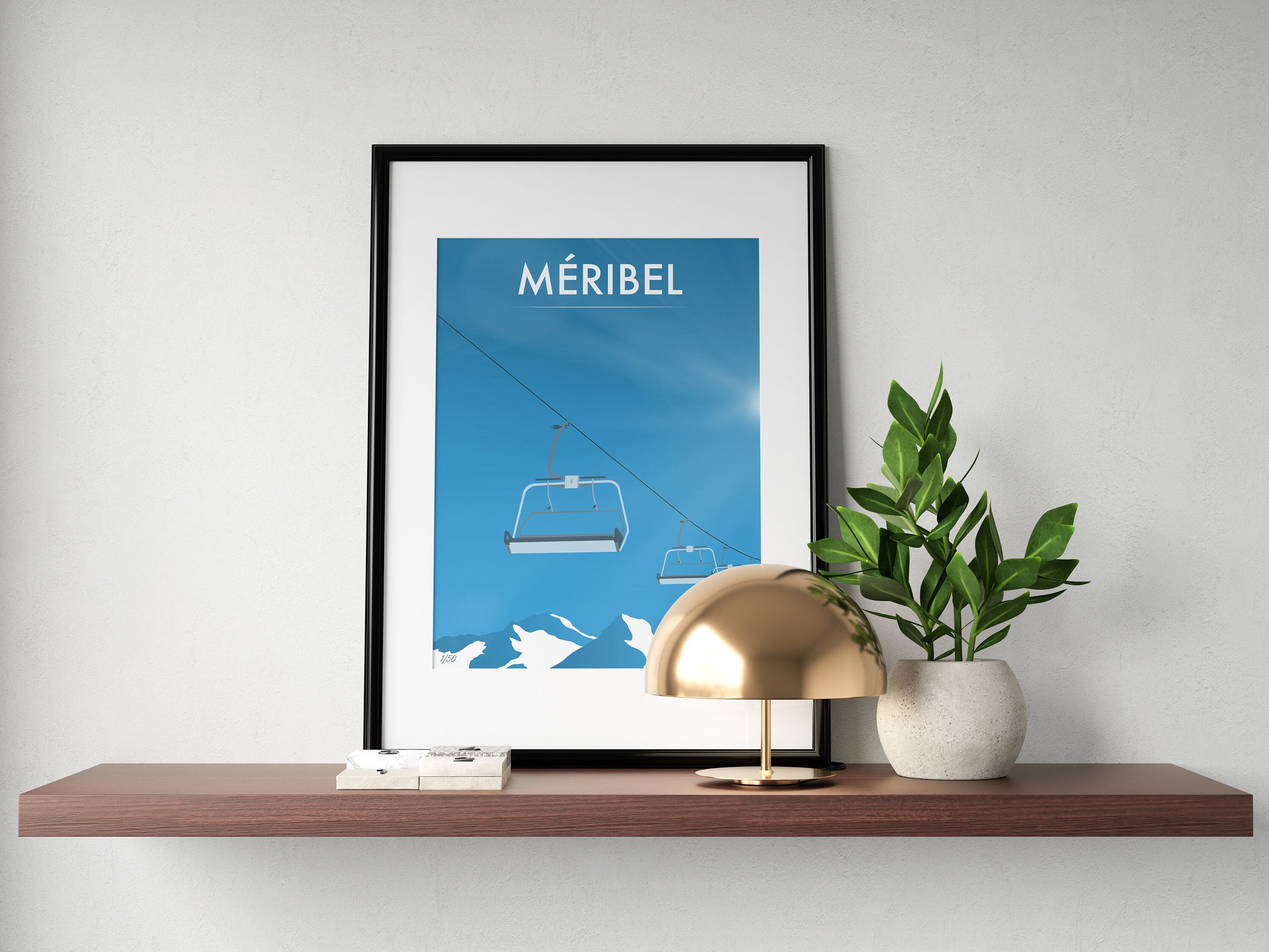 Affiche de Méribel - Illustration Telesiege