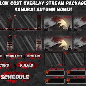 Twitch Overlay Samurai Autumn / Japanese Theme / Samurai / Autumn/ Momiji