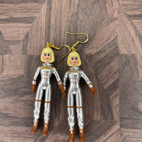 Worlds smallest astronaut Barbie custom pair of earrings