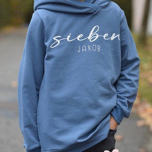 Geburtstagshoodie, Hoodie mit Name und Zahl, Pullover, Sommersweat, Geburtstag Bild 1