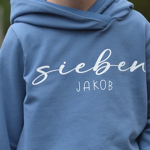 Geburtstagshoodie, Hoodie mit Name und Zahl, Pullover, Sommersweat, Geburtstag Bild 3