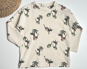 Oversizeshirt, Dino, Dinoshirt, 104, Jungs, Kinder, Kids, Boys, Dinosaurier, Langarmshirt, Shirt