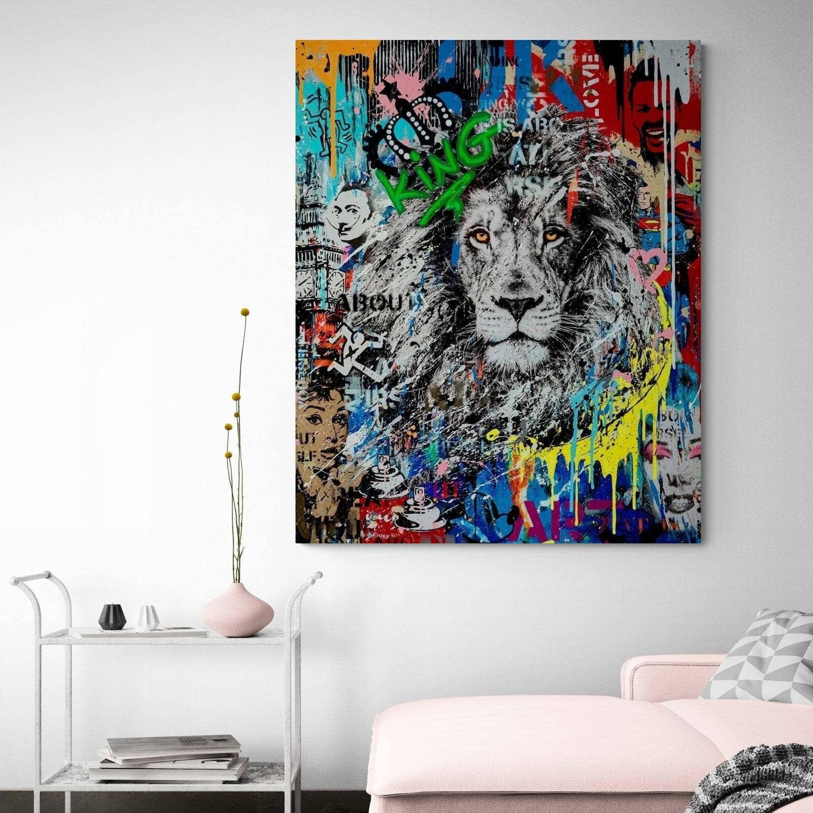 Tableau Lion Street Art The King