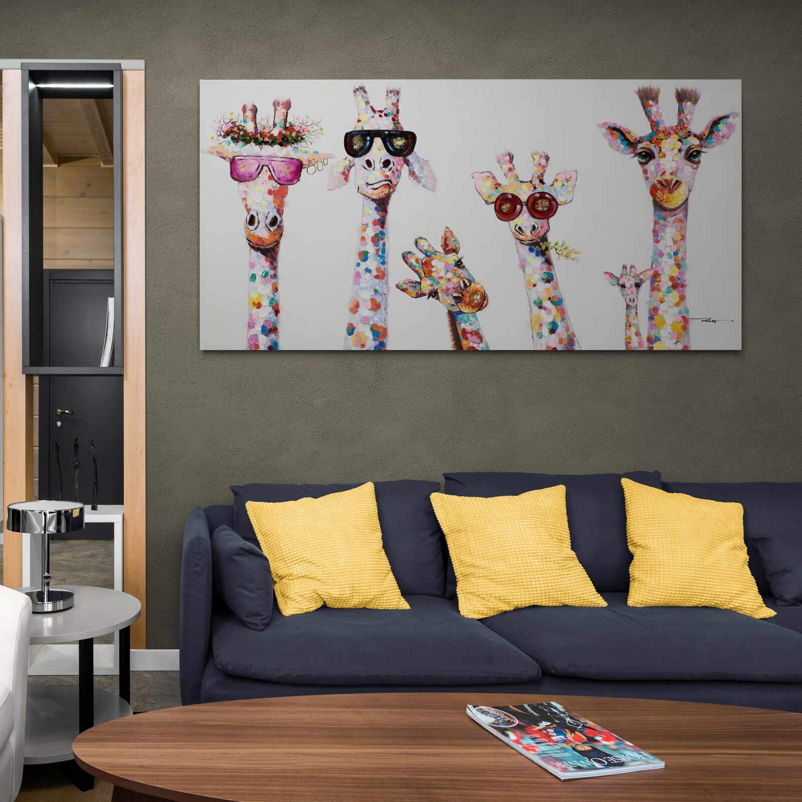 Tableau Girafe en Famille