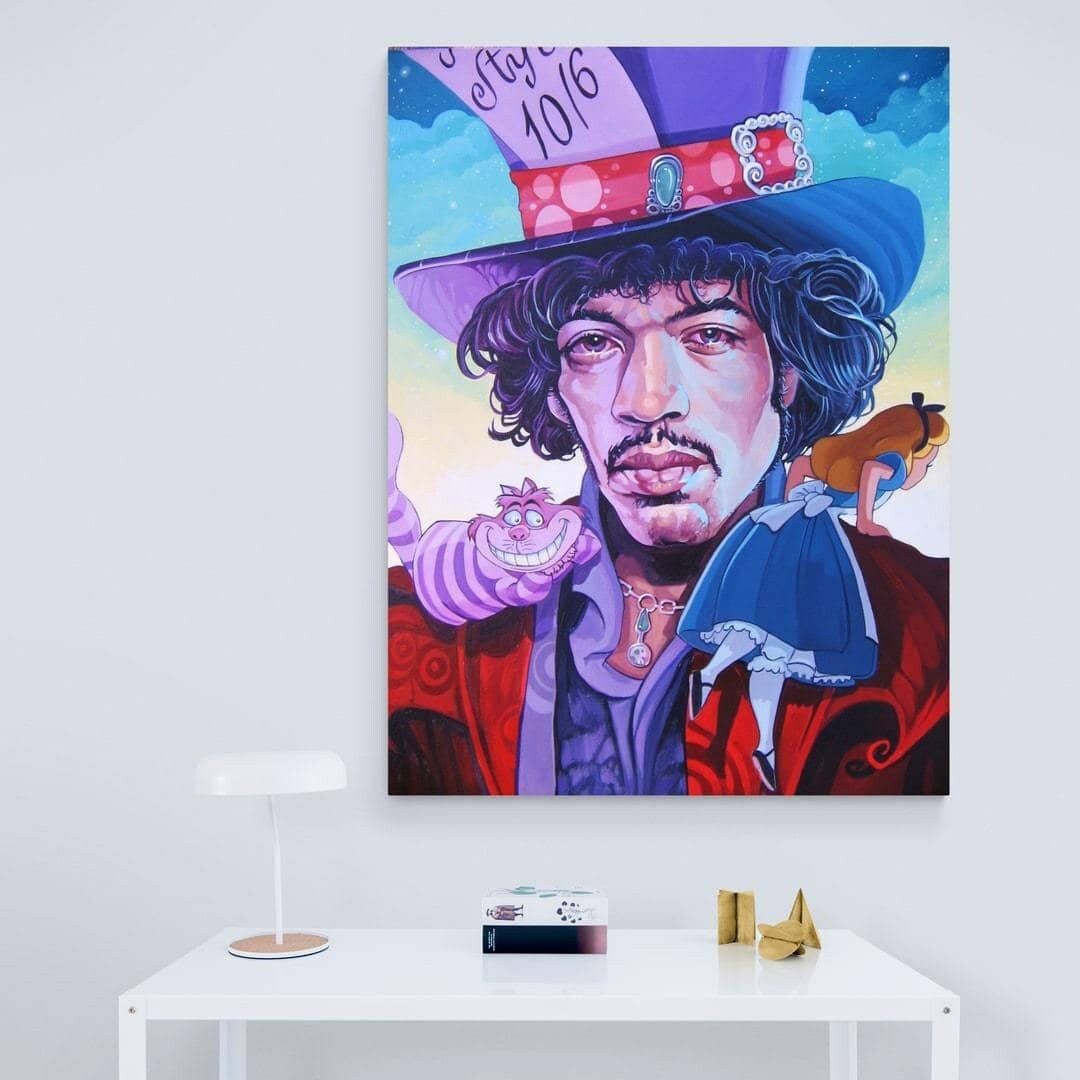 Tableau Jimi Hendrix Le Chapelier