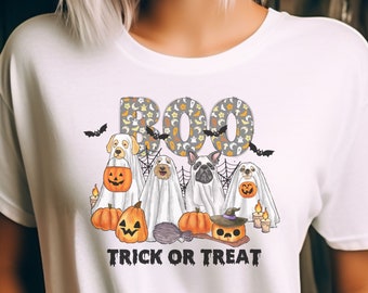 Cute Ghost Dog Comfort Colors T-Shirt, Ghost Dog T-Shirt, Dog Lovers Shirt, Halloween Dog Tee, Spooky Season Shirt