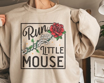 Run Little Mouse Sweatshirt, Dark Romance Merch, Haunting Adeline, Geschenk für Buchliebhaber, Zade und Adeline, Smut Reader Geschenk, Bookish Sweater