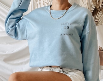 Aaron Warner Shatter Me Sweatshirt, Shatter me, 45 Sector CCR Uniform Sweatshirt, BookTok, Bookish Merch, Kenji Kishimoto Shatter Me Shirt