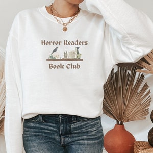 Sudadera de lectores de terror, suéter de libro de terror, Bookish, Book Tok, suéter de terror, camisa de club de libros, regalo de amantes del libro, suéter de terror