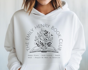Der Emily Henry Buchclub, Bücherwurm Hoodie, Menschen, die wir im Urlaub treffen, Strand lesen, glücklicher Ort, Buchclub Pullover, Geschenkideen für Buchliebhaber