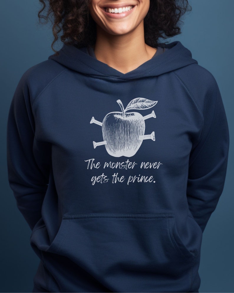 Mind F*ck-serien Hoodie, Monstret får aldrig prinsen Hoodie, Bokälskare Gåva, Lana Myers-tröja, ST Abby Merch Navy