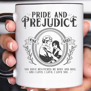 Pride and Prejudice Mug, Jane Austen  Two-Tone Coffee Mug, Feminist Coffee Cup, Literary Gifts, Book Lovers Gift, Bookish