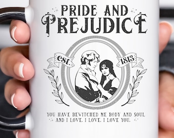 Pride and Prejudice Mug, Jane Austen  Two-Tone Coffee Mug, Feminist Coffee Cup, Literary Gifts, Book Lovers Gift, Bookish