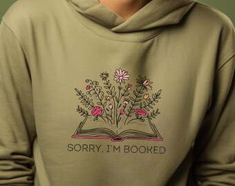 Tut mir leid, ich bin ausgebucht Pullover, ACOTAR Hoodie, Thron des Glas Pullovers, gemütliches Lese Hoodie Geschenk, Bücherwurm Rundhalsgeschenk, Buchliebhaber Geschenkidee
