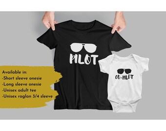 Matching Daddy and Me Shirt, Daddy's Copilot Baby Bodysuit, Aviator Baby Outfit, Plane Baby Shirt, Future Pilot, Airplane, Fathers Day Gift