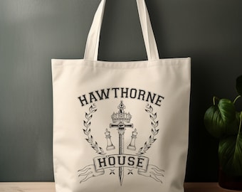 Hawthorne House Cotton Canvas Tote Bag, Inheritance Games Tote, Bookish Tote Bag, Hawthorne Logo, Jennifer Lynn Barnes, the Hawthorne Legacy