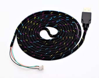 Paracord mouse cable 'Glitter Sparkle'