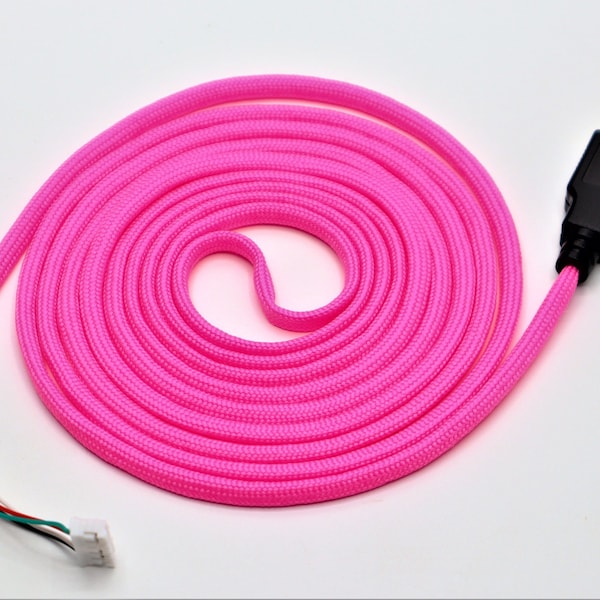Paracord mouse cable 'Hot Pink'