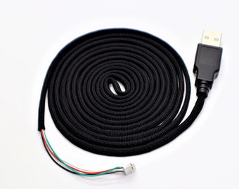 Paracord mouse cable 'Jet Black'