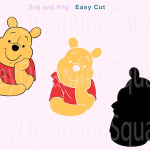 Winnie l'ourson Svg, Tigrou Svg, Bourriquet Svg, porcelet Svg, Winnie Cricut fichier, téléchargement numérique, fichier numérique, Svg et Png, Hunny Png et Svg