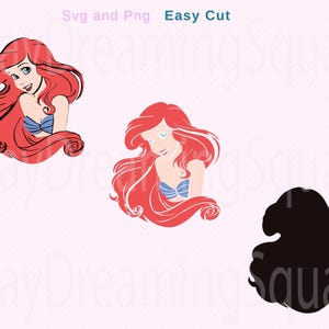 Principessa Svg e Png, Bundle Svg, Download digitale, File digitale, File TShirt, File Tumbler, Cricut Svg, Silhouette Svg, Sirena Png e Svg