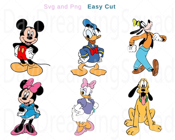 Mickey and Minnie Mouse Svg Png Bundle, Mickey Minnie Svg, Daisy and Donald  Duck Svg, Pluto and Goofy, Mickey Cricut file, Digital Download