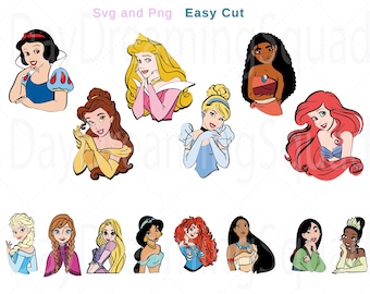 Princess Svg and Png, Bundle Svg, Digital Download, Digital File, TShirt File, Tumbler File, Cricut Svg, Silhouette Svg, Prince Charming Svg