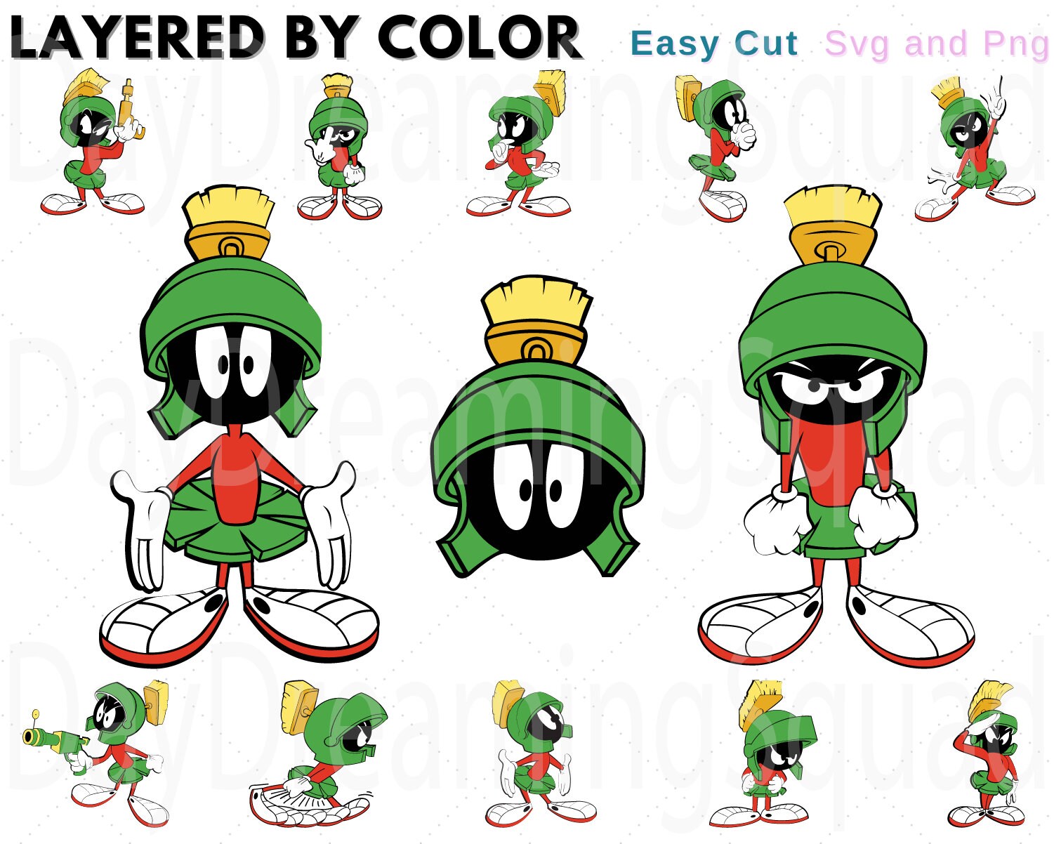 Layered Svg Bundle Svg Martian Svg Marvin Cricut File - Etsy Canada
