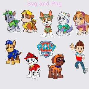 Puppy Rescue Team SVG PNG, Cartoon Dog Clipart Bundle Birthday, Party Decor, Cricut Cut Files, Cricut file, Digital Download, Tumbler File