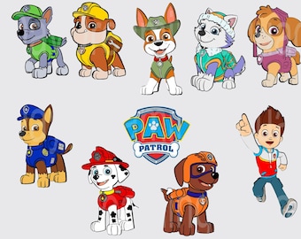 Puppy Rescue Team SVG PNG, Cartoon Dog Clipart Bundle Birthday, Party Decor, Cricut Cut Files, Cricut file, Digital Download, Tumbler File