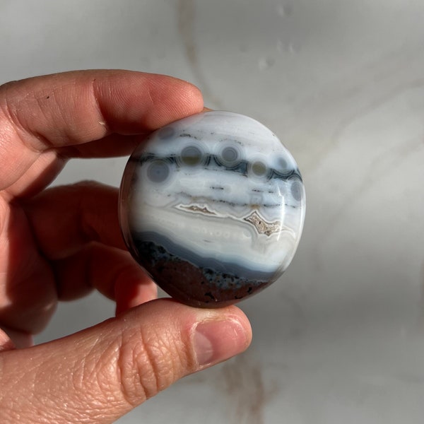 Amazing Ocean Jasper palm with blue and red