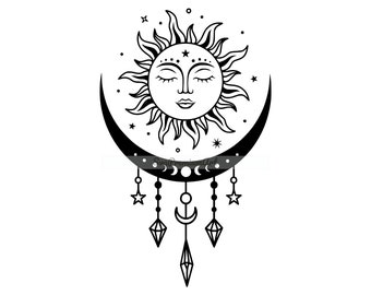 Sun And Moon Clipart Etsy
