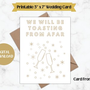 Porter un toast de loin : RSVP avec carte de regret de mariage