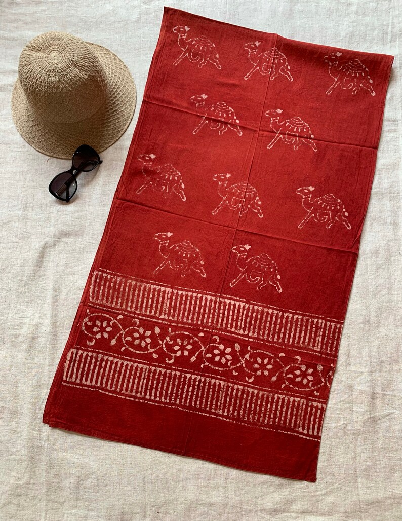 Women Red Hand Block Rajasthani Jaipur Printed Organic Cotton Scarf/Stole or Shawl,Summer spring clothing gift for her gift for girlfriend image 3