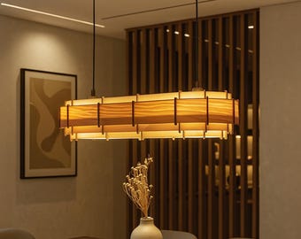 Wood Pendant Light | Handmade Lamp | Ceiling lamp | Mid Century Modern Home Decor | Industrial Lamp | Mid century modern| Dining table lamp