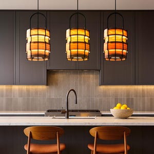 Wood Pendant Light, Mid Century Modern, Handmade Lamp, Ceiling Lamp, Chandelier Lighting, Scandinavian pendant lamp, Lamp Shade, Akari,