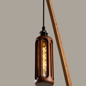 Wood floor lamp, Custom design lamp and lighting, Mid Century Modern floor lamp, , wood veneer lighting, Unique Character Lighting, handmade image 5
