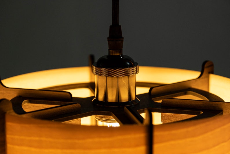 Wood floor lamp, Custom design lamp and lighting, Mid Century Modern floor lamp, Wood veneer lighting, Unique Character Lighting, handmade image 7