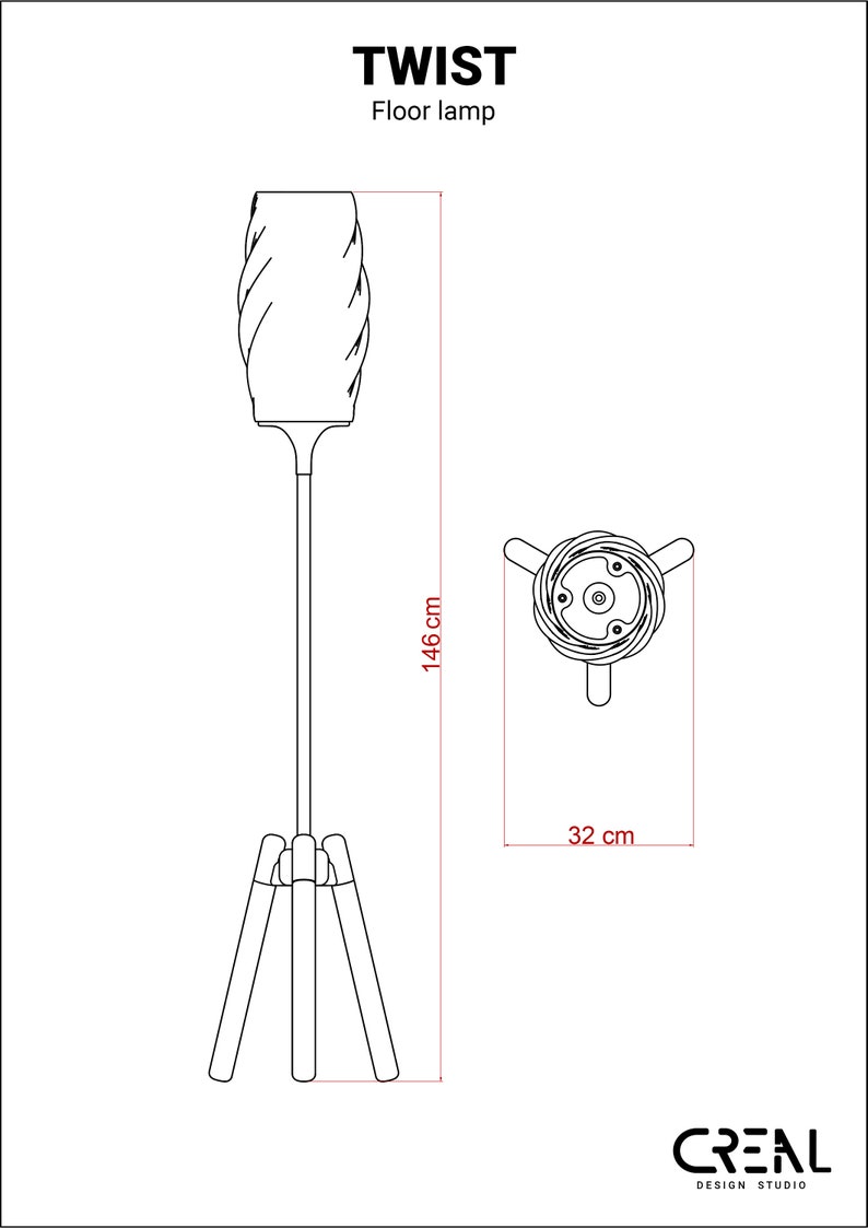 Lampadaire, Éclairage moderne, Éclairage impression 3D, Lampe minimaliste, Lampe de salle à manger, Bois, Moderne Mid-Century, Décoration d'intérieur, Design spécial, Twist image 10