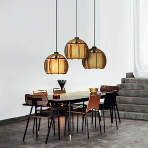 Wood Pendant Light, Mid Century Modern, Veneer Lighting, Handmade ...